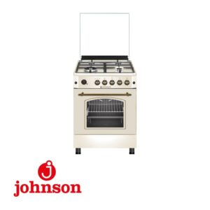 COCINA JOHNSON 59,7X63X89CM 4FUEGOS+HORNO BUTANO RUSTICA CREMA WOK PARRILLAS FUN