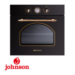 HORNO RUSTICO NEGRO JOHNSON  MULTIFUNCION 7 FUNCIONES 56L GUÍA TELESCÓPICA